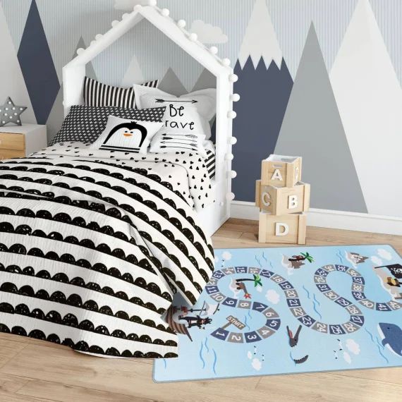Tapis Enfant Tresors Bleu