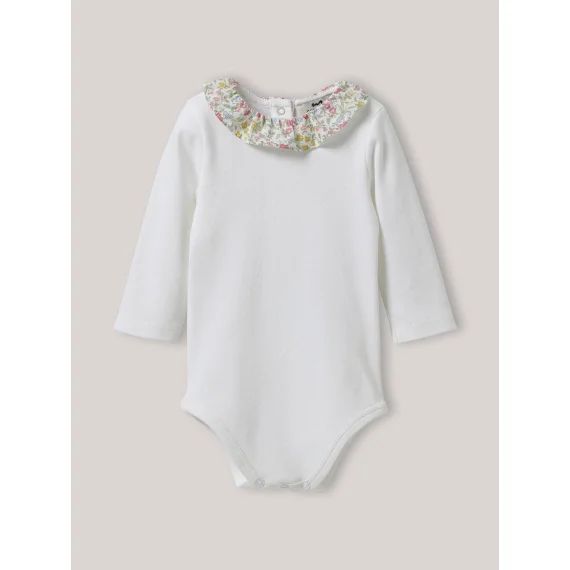 Body Col En Tissu Liberty En Coton Biologique Blanc Doux