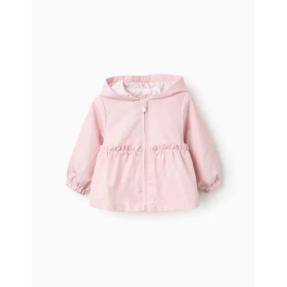 Coupe-vent Avec Capuche Et Volants Rose