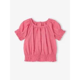Blouse à plumetis bébé fraise