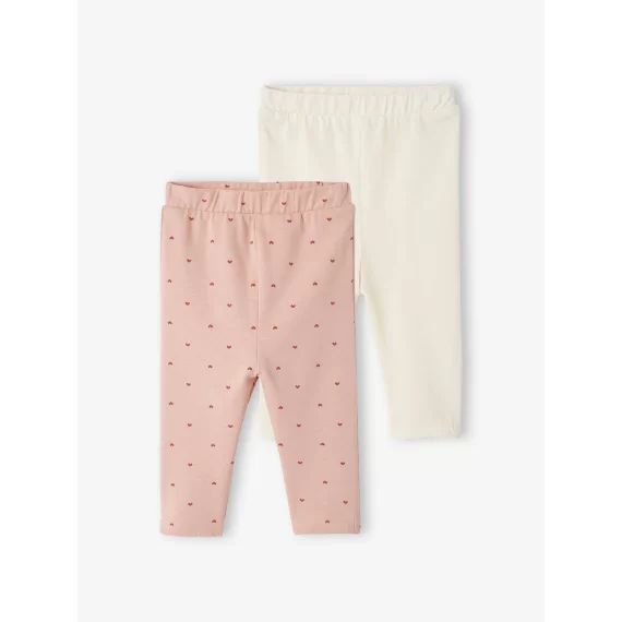 Lot de 2 leggings bébé rose poudré