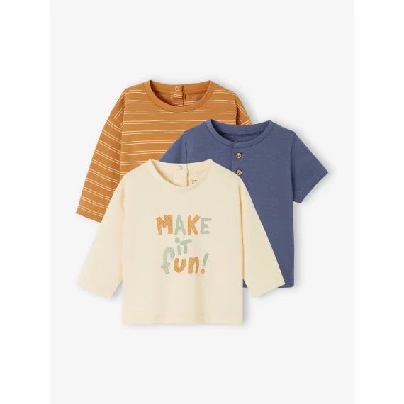 Lot 3 T-shirts Basics bébé caramel