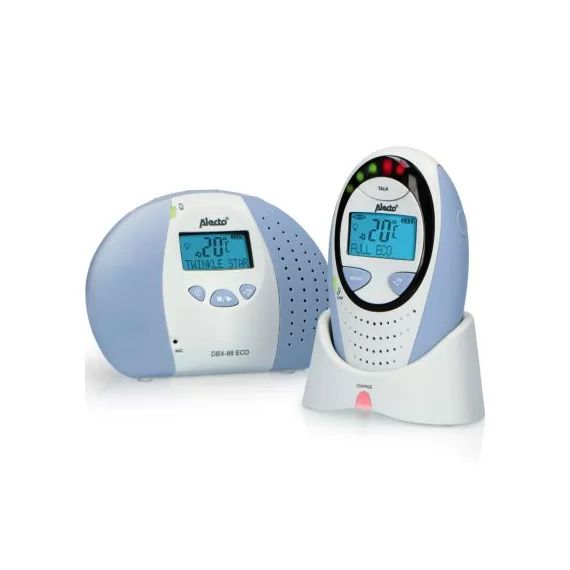 Babyphone Full Eco DECT avec écran blanc et bleu