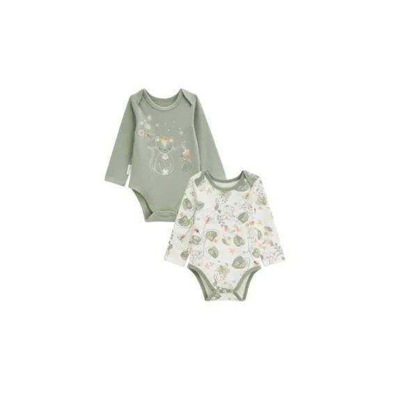 Lot De 2 Bodies Bébé Manches Longues Lily Vert