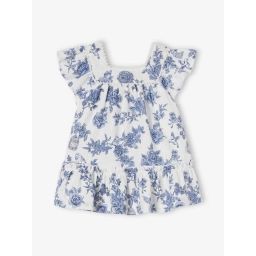 Robe bébé fleurie écru
