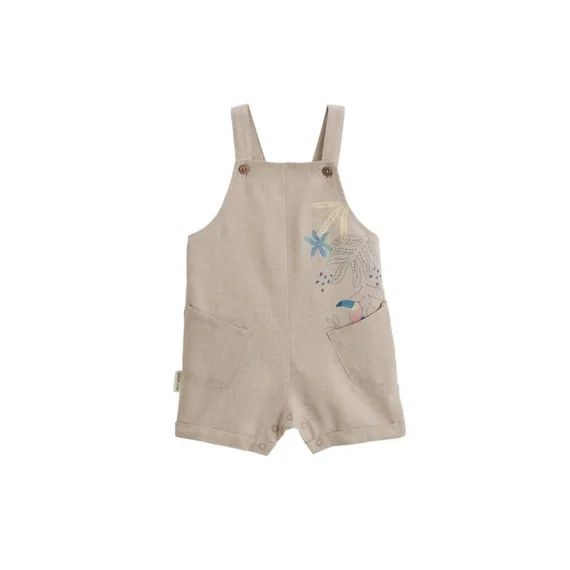 Salopette Bébé En Lin Mélangé Moka Beige