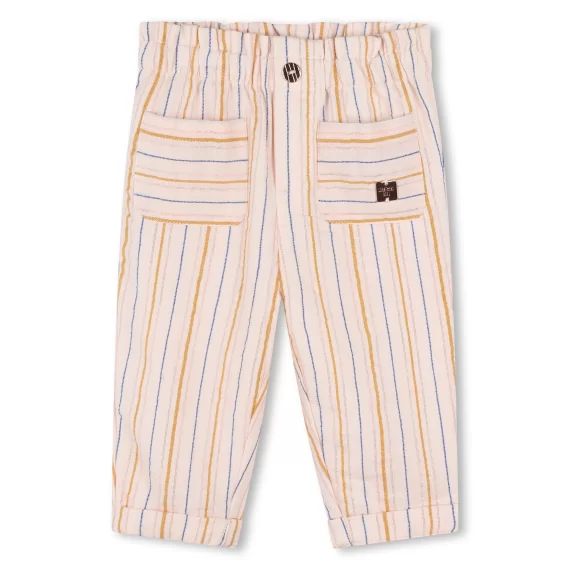 Pantalon en gaze de coton Fille Rose