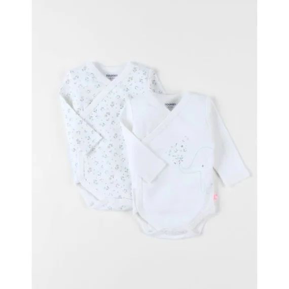 Ensemble De 2 Bodies En Coton Poudré – Blanc Blanc
