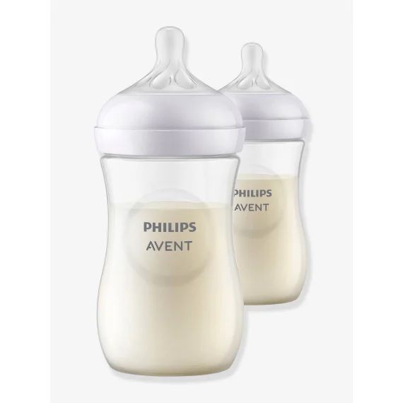Lot de 2 biberons 260 ml Philips AVENT Natural Response transparent