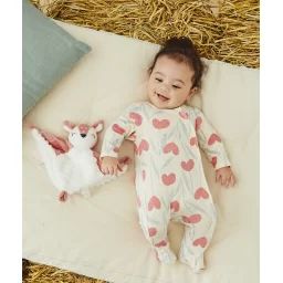 Dors bien en coton biologique écru imprimé fleurs –  – Soldes