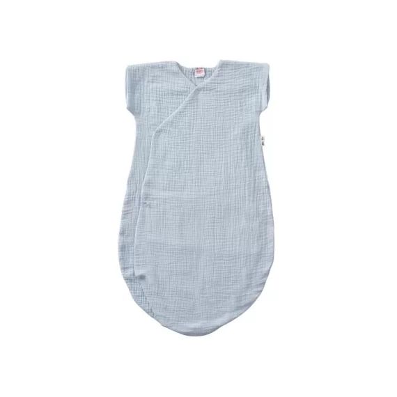 Gigoteuse légère double gaze uni bleu glacier TOG 1,6 (90 cm)