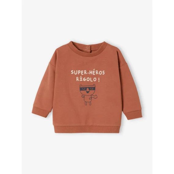 Sweat col rond personnalisable bébé noix de pécan