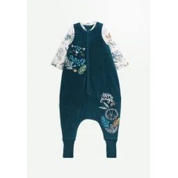 Turbulette D&rsquo;hiver En Velours Avec Pieds Retroussables Et Manches Amovibles Borneo Bleu