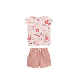 Ensemble Bébé T-shirt Et Short En Gaze De Coton Lipsi Rose