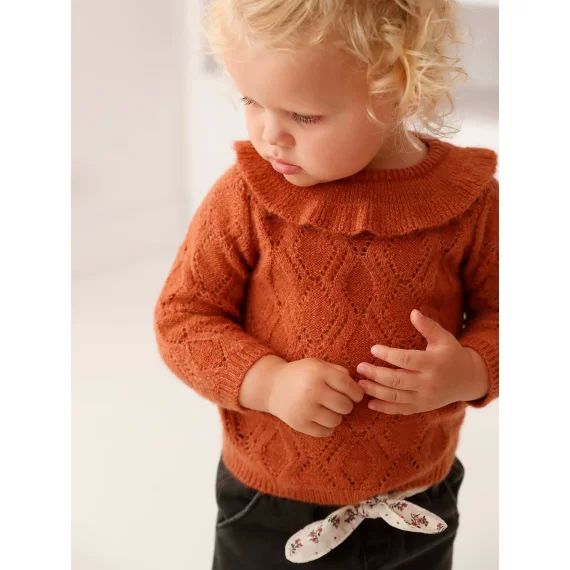 Pull losanges bébé rouille