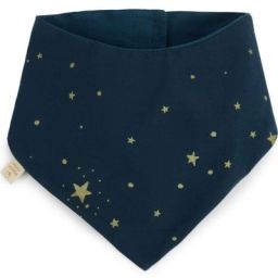 Bavoir bandana Lucky coton bio Gold stella Night blue