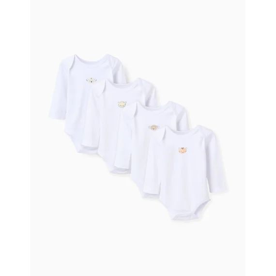 Lot De 4 Bodies En Coton Blanc