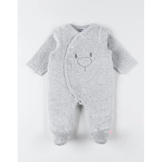 Pyjama Dors-bien En Velours Chiné Gris