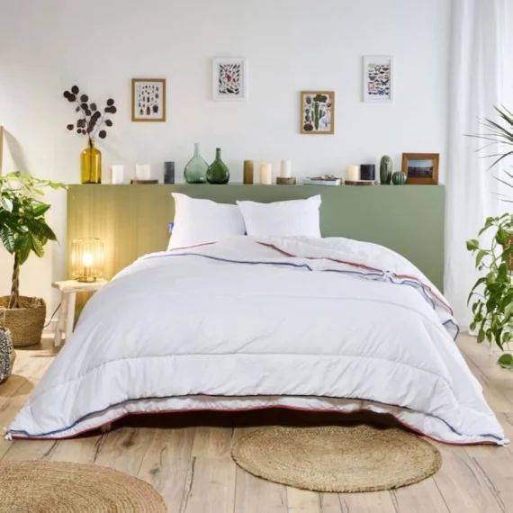 Bleu Calin Couette 140x200cm La 4 Saisons – Légère À Chaude – Assemblage Facile De 2 Couettes – Antiacariens Et Antibactériens Blanc