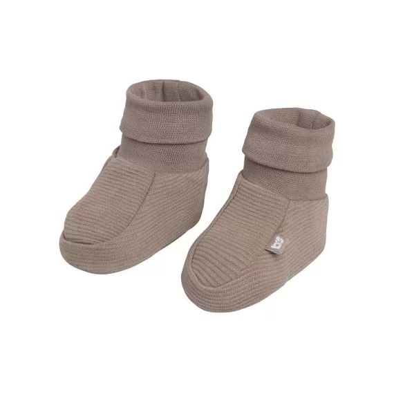 Chaussons en coton bio Pure moka (0-3 mois)