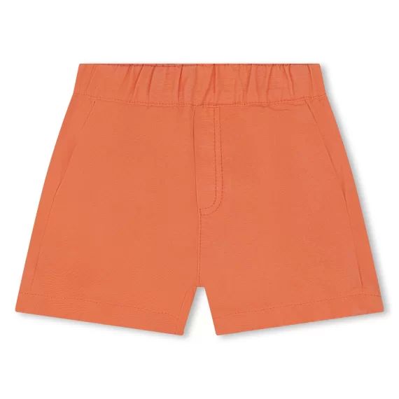 Short uni avec broderie placée Garçon Rouge