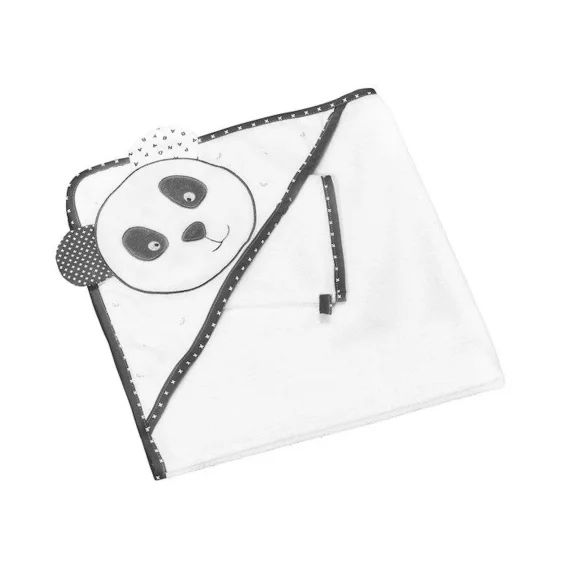 Cape de bain 75x75cm et gant en coton blanc blanc