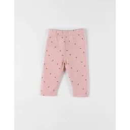 Legging Imprimé Fleuri Rose