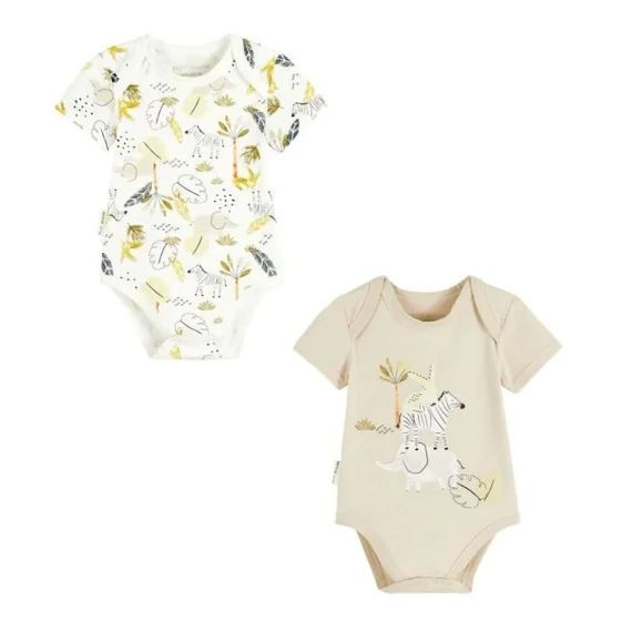 Lot De 2 Bodies Bébé Manches Courtes Zagora Beige