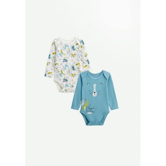 Lot De 2 Bodies Bébé Manches Longues Oscar Bleu