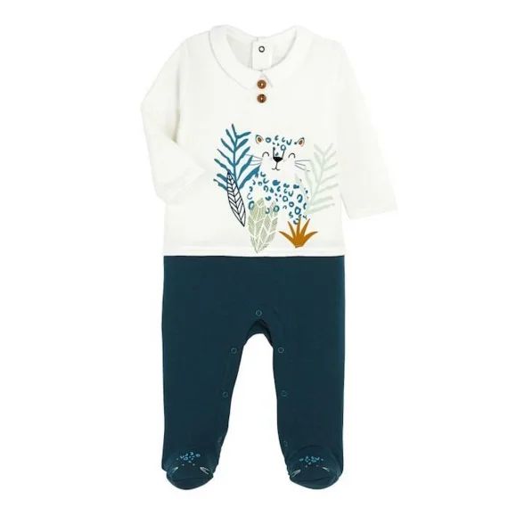 Pyjama bébé en molleton Borneo blanc
