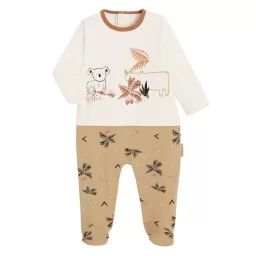 Pyjama bébé en molleton contenant du coton bio Bogota blanc