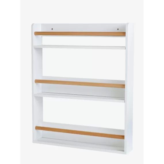 Etagère à livres 3 niveaux blanc/bois