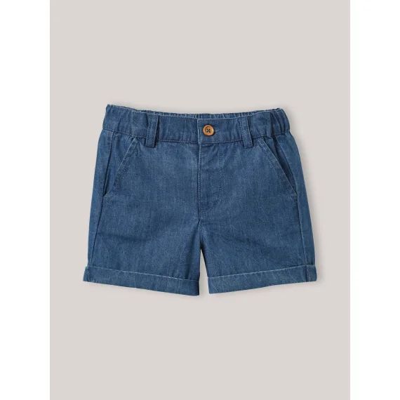 Short En Denim Light Denim Bleu
