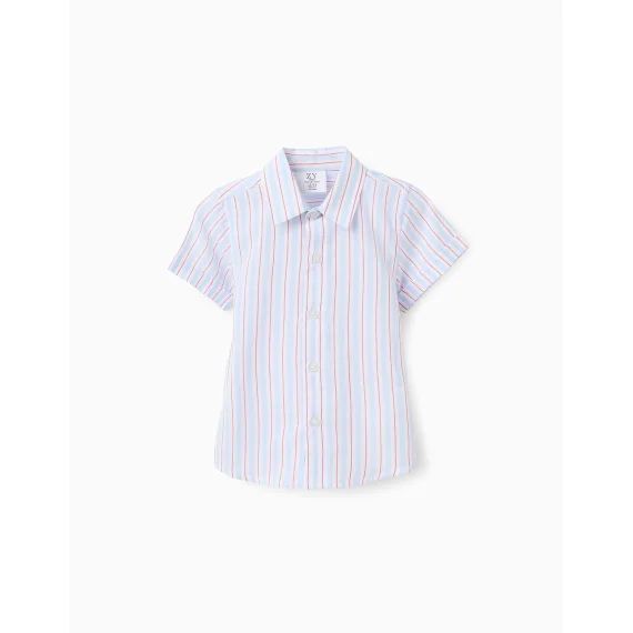Chemise En Coton À Rayures Bleu Clair