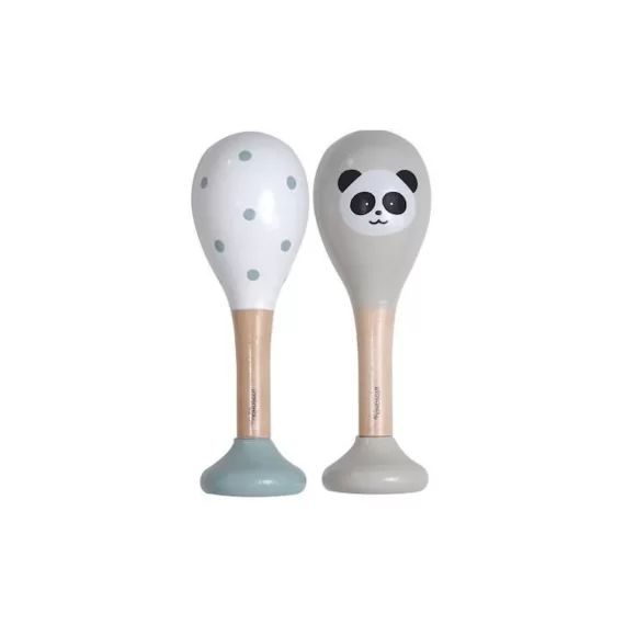 Hochets panda et points bleu