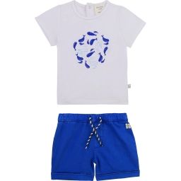 Ensemble T-shirt + short coton Garçon Bleu