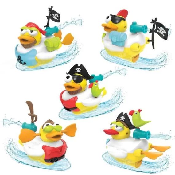 Jouet de bain – Yookidoo – Jet Duck – Caneton pirate – 15 accessoires pirates bleu