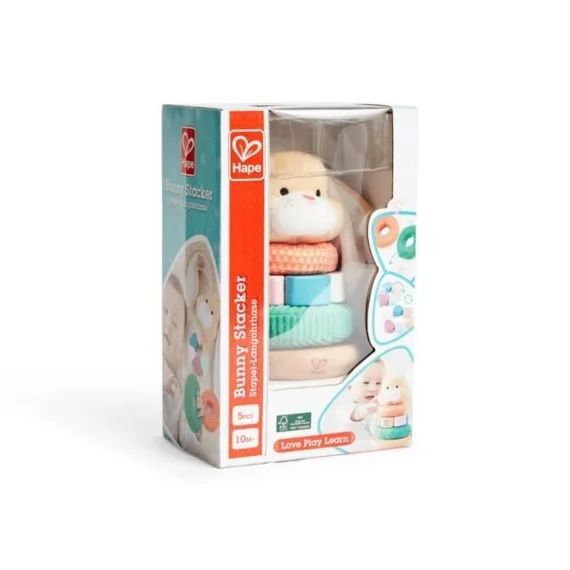 Jouet à empiler Lapin à longues oreilles HAPE – Pour enfant de 12 mois et plus blanc