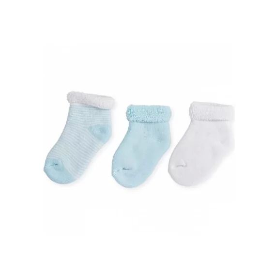 Lot de 3 paires de chaussettes bleu et blanc (0-3 mois)