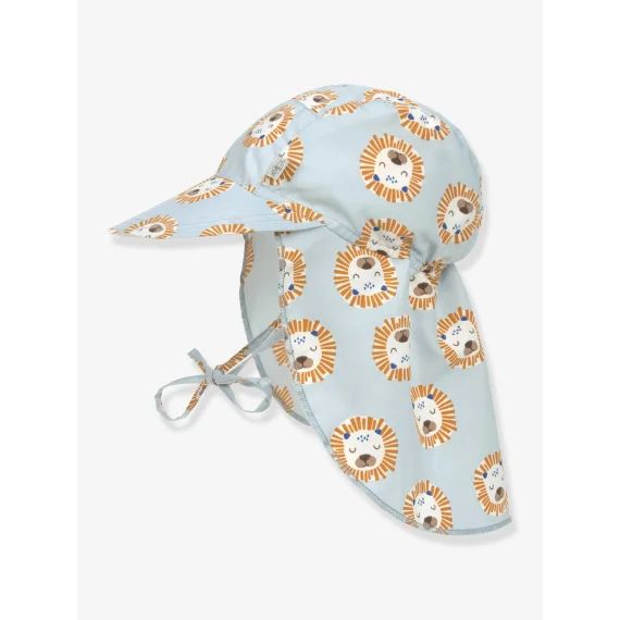 Casquette protège nuque anti-UV LÄSSIG bleu imprimé