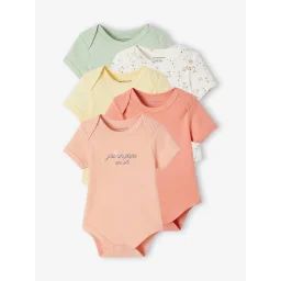 Coffret de 5 bodies manches courtes écru