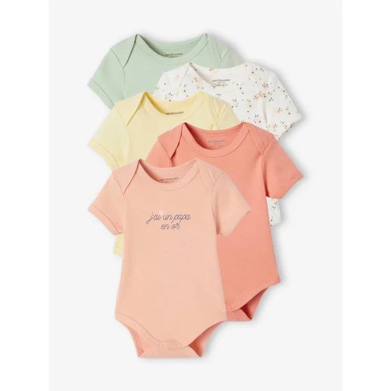 Coffret de 5 bodies manches courtes écru