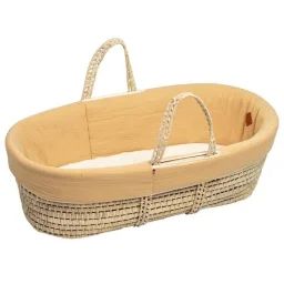 Couffin Bébé Avec Matelas Habillage Et Drap Housse Pois Dorés Camel À Pois Or Taille Unique Marron