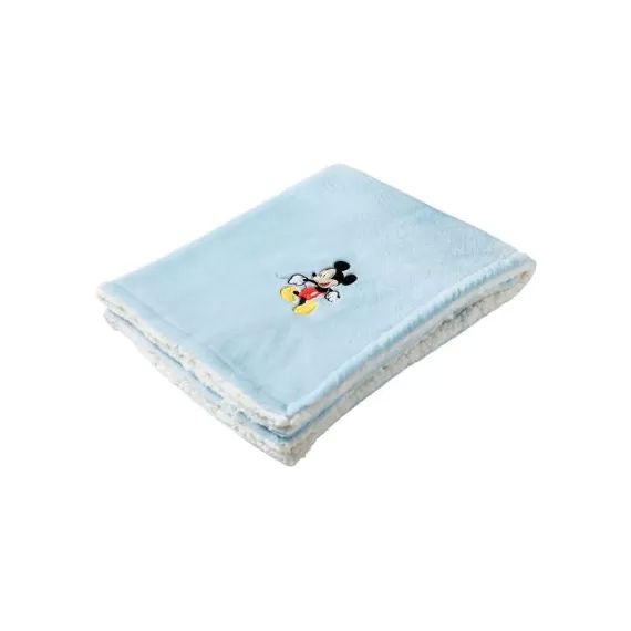 Couverture polaire Mickey bleue (75 x 100 cm)