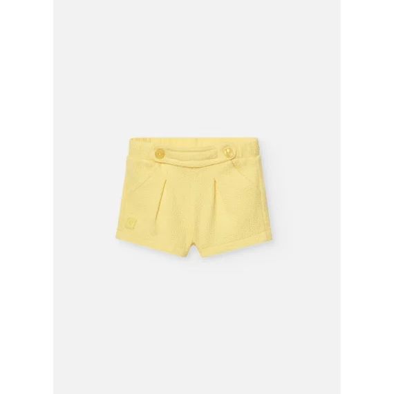 Short Uni Avec Taille Élastique Jaune