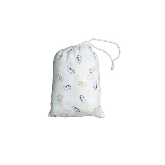 SAUTHON Lot de 2 draps housse coton bio Pluche et Pompon blanc