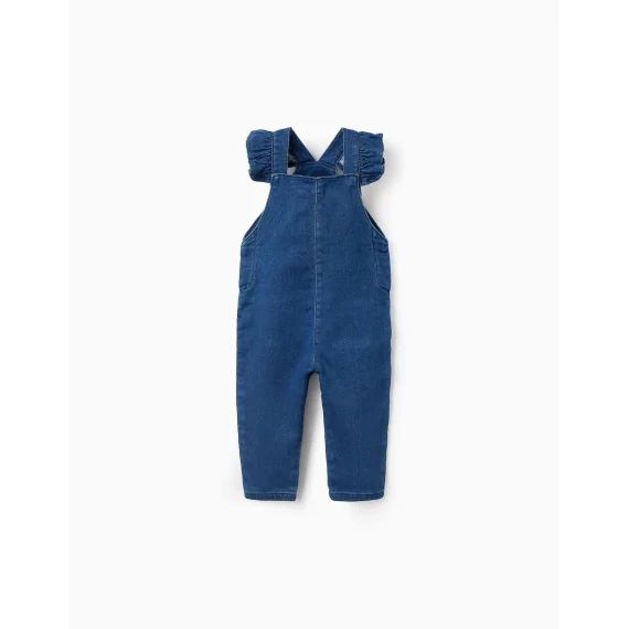 Salopette En Jean Avec Volants Bleu