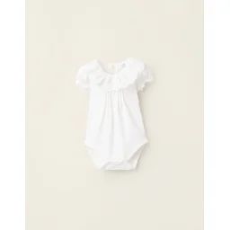 Body-chemisier Avec Volants Et Broderie Anglaise Blanc