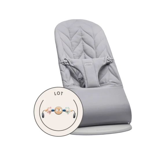 Transat avec Arche de jeu – Gris clair / Tissé, matelassage Pétale / Gris clair