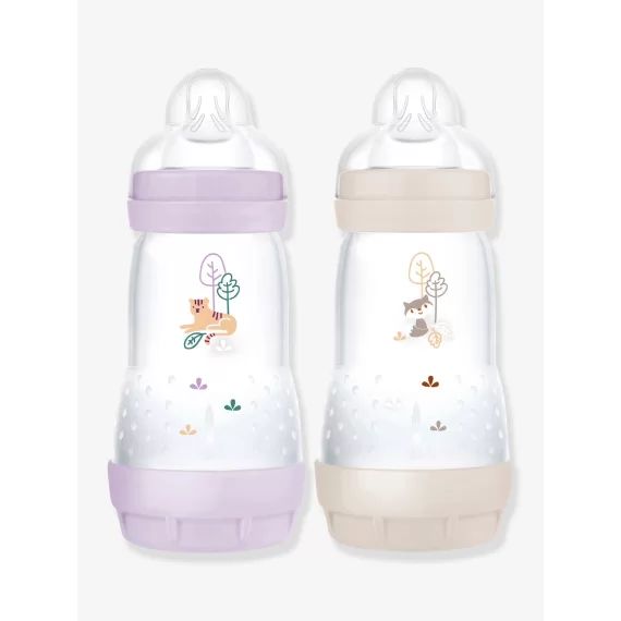 Lot de 2 biberons 260 ml MAM Easy Start anti-colique Nature Guardian lilas + sable